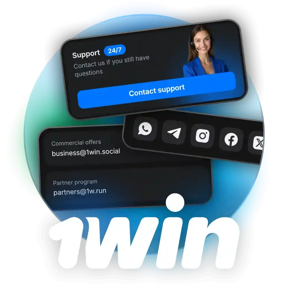 The 1win team is always in touch with its users.